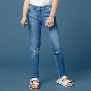DL1961 Chloe Skinny Mid Rise Ripped Knee Jeans 16/27